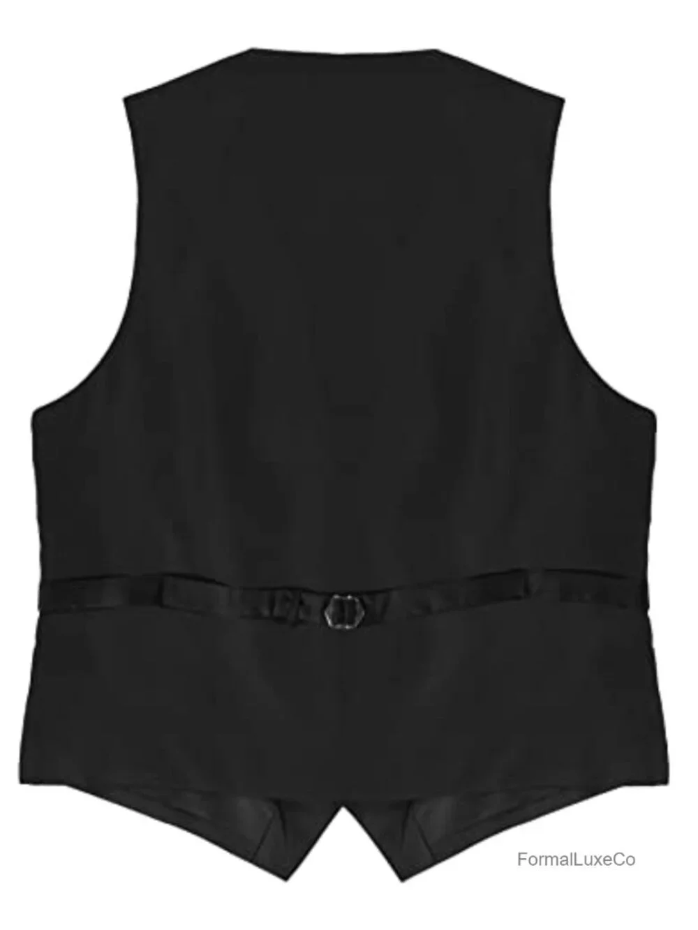 Formal Suit Vest with Real Pockets, Adjustable Back Strap, Woven Fabric, Single